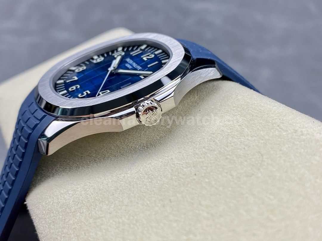 3K Factory Patek Philippe Aquanaut 42.2mm 5168G 001 White Gold Blue Rubber Strap Blue Dial (8)