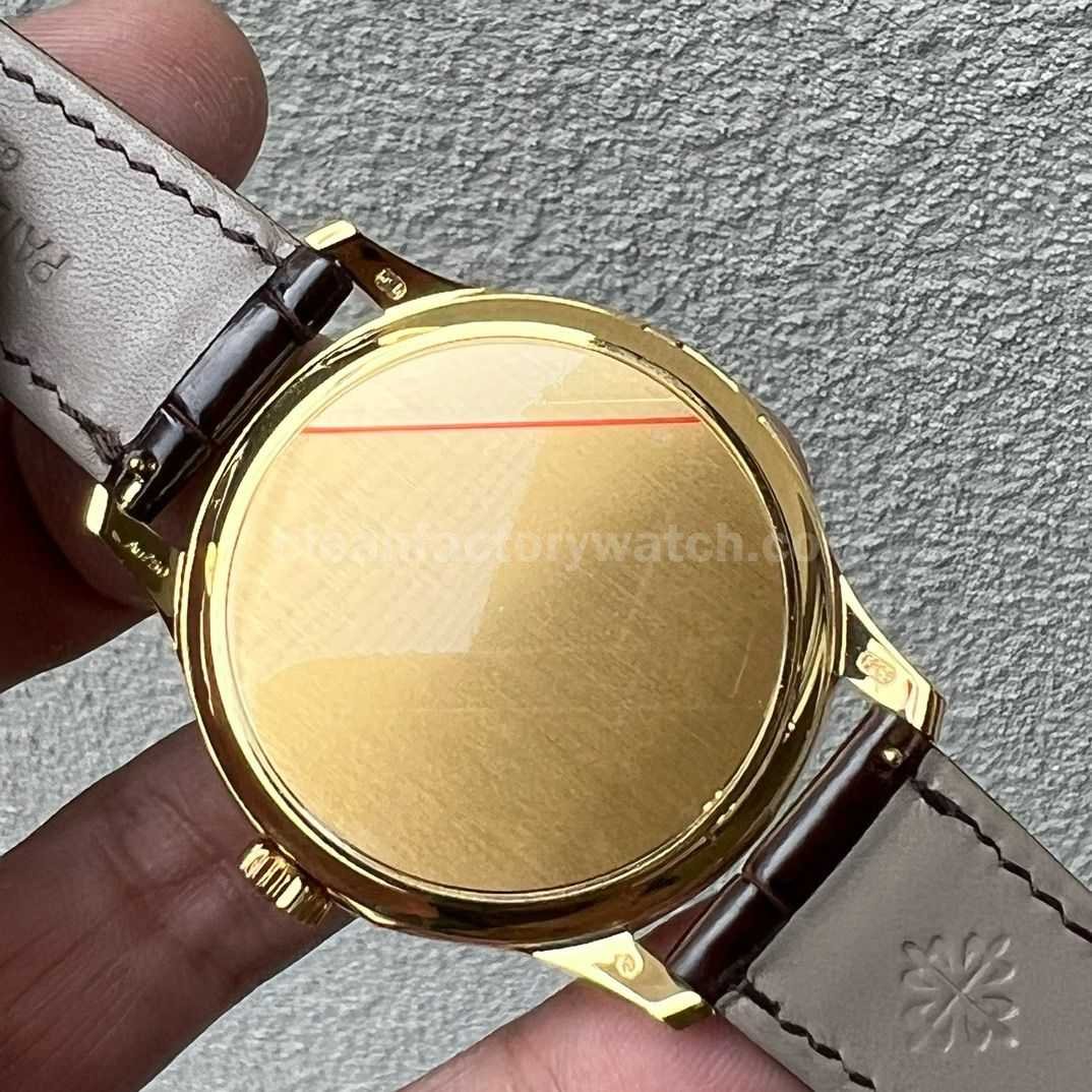 3K Factory Patek Philippe Calatrava 5227R 001 39mm Rose Gold Leather Strap Champagne Dial (6)