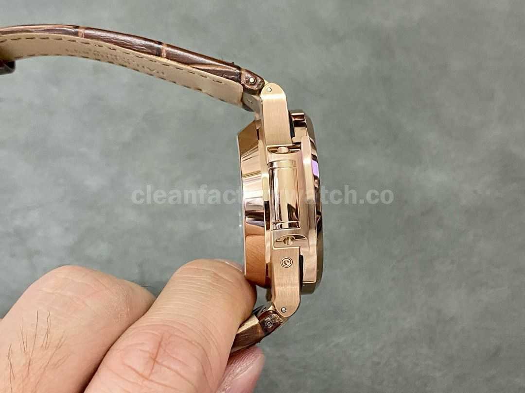 3K Factory Patek Philippe Nautilus 40.5mm 5980R 001 Rose Gold Leather Brown Dial (1)