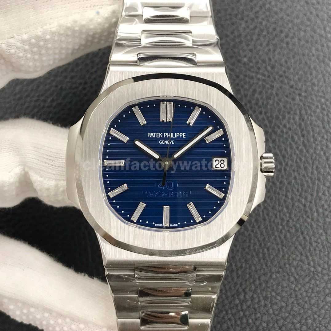 3K Factory Patek Philippe Nautilus 40th Anniversary Nautilus Platinum 40mm 5711 1P Blue Dial (1)