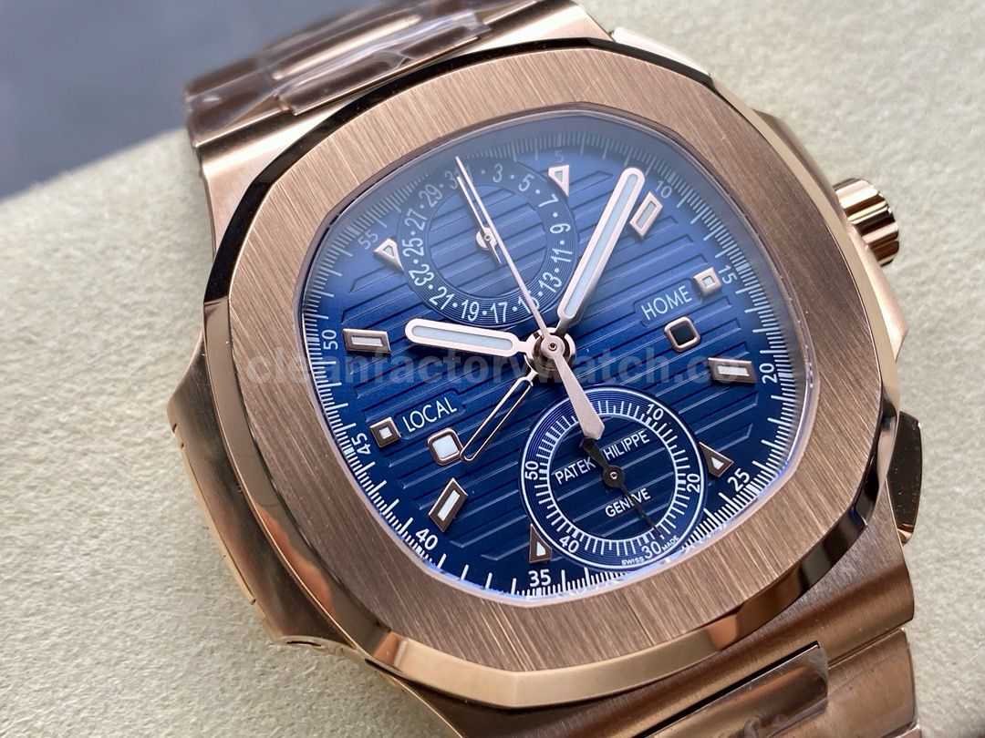 3K Factory Patek Philippe Nautilus 59901R 001 40.5mm Full Rose Gold Blue Dial (8)
