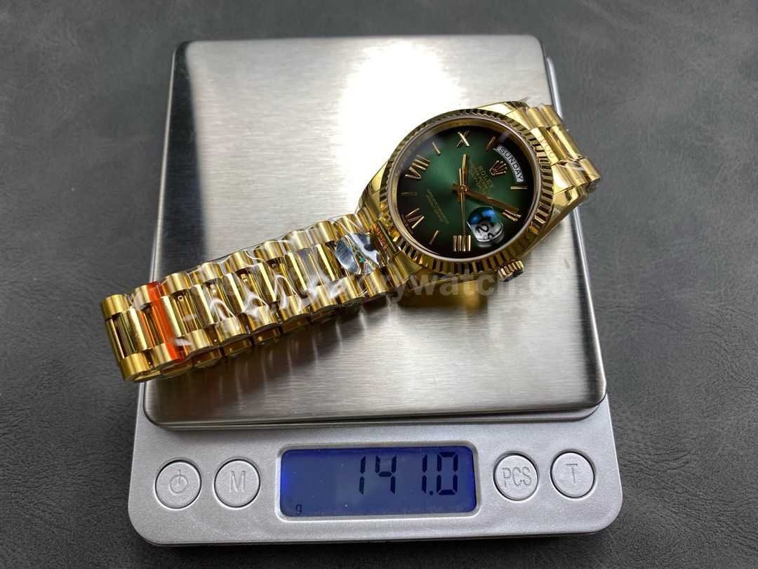 8+ Factory Counterweight Rolex Day Date 128238 0118 36mm Full Yellow Gold Roman Numerals (1)