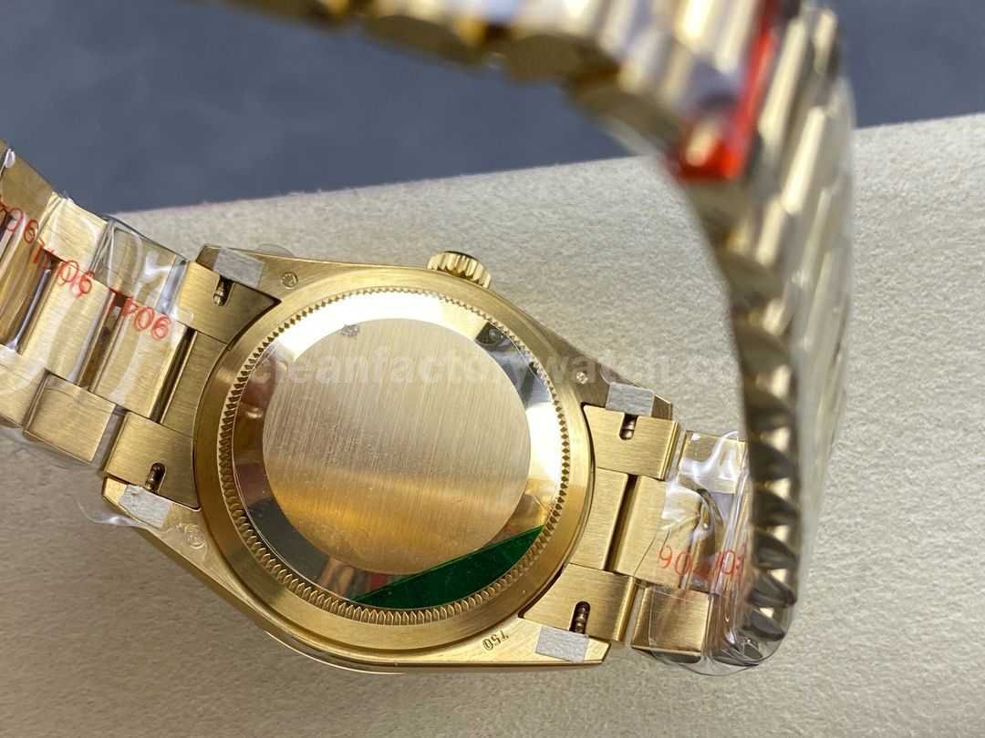 8+ Factory Counterweight Rolex Day Date 128238 36mm Full Yellow Gold Diamond Mope (1)