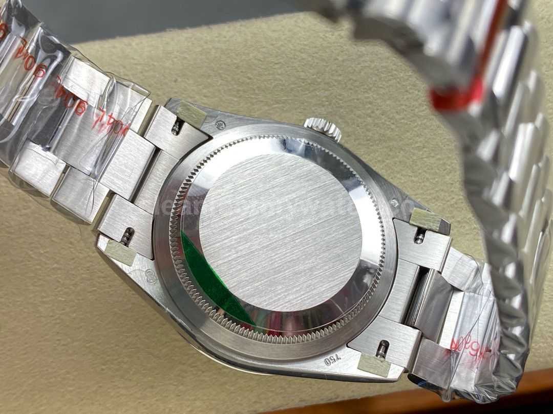 8+ Factory Counterweight Rolex Day Date 18206 36mm Full White Gold Black Dial (2)