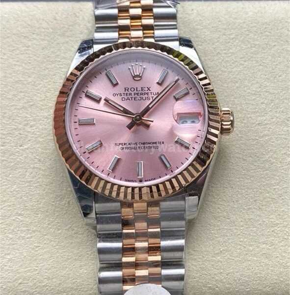 8+ Factory Rolex counterweight Datejust 278271-0010 31mm  Half Rose Gold Pink Dial Jubilee