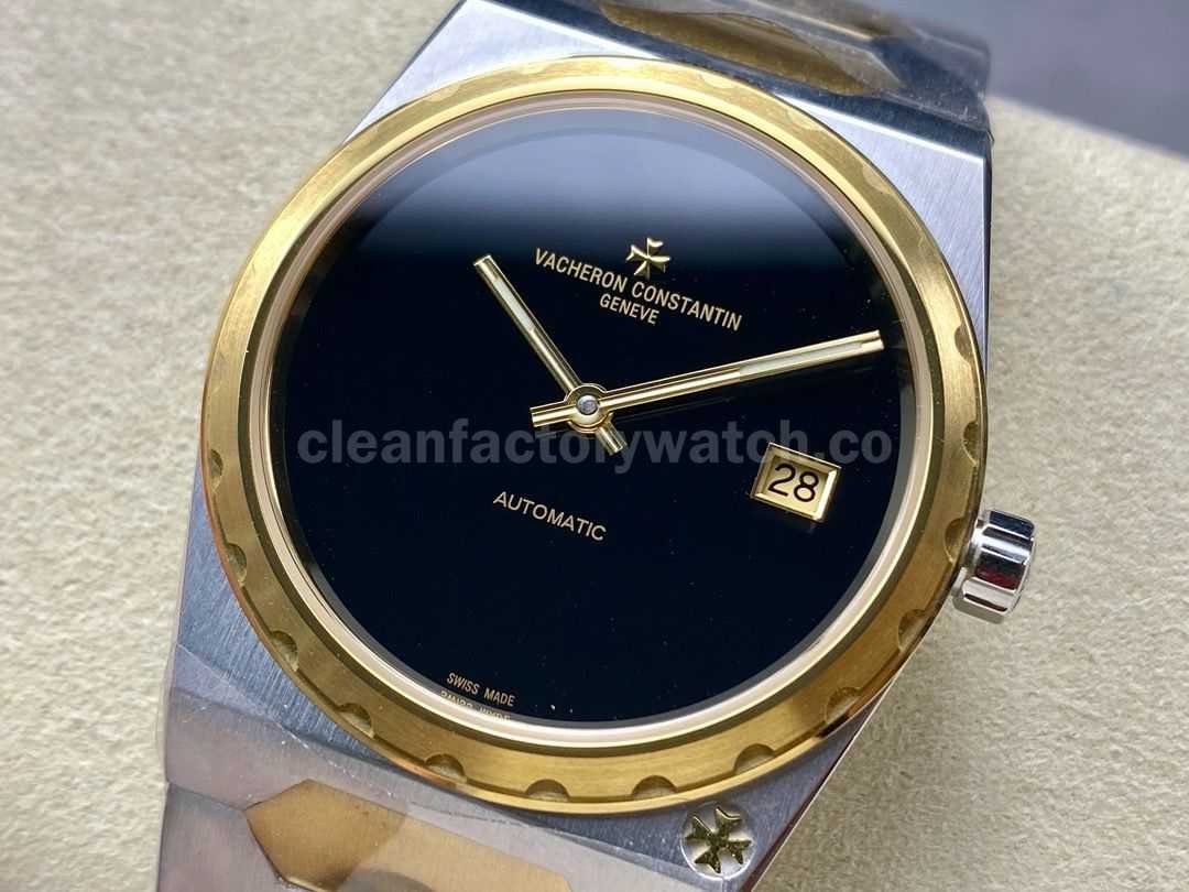 8+ Factory Vacheron Constantin Historiques 44018 37mm Half Yellow Gold Black Dial (1)