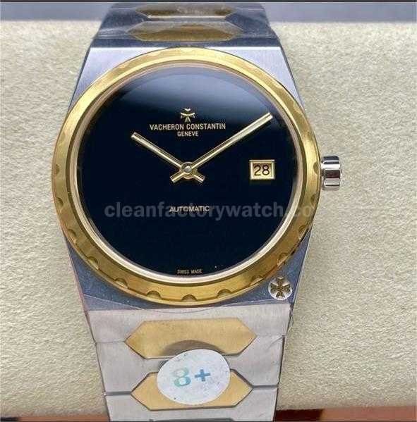 8+ Factory Vacheron Constantin Historiques 44018 37mm Half Yellow Gold Black Dial (2)