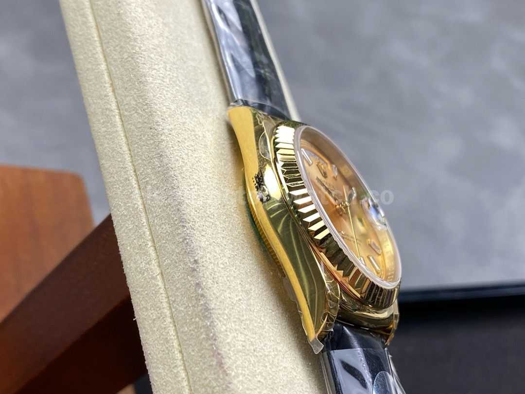 8+ Factory Counterweight Rolex Day Date 36mm 128238 Yellow Gold Crocodile (3)