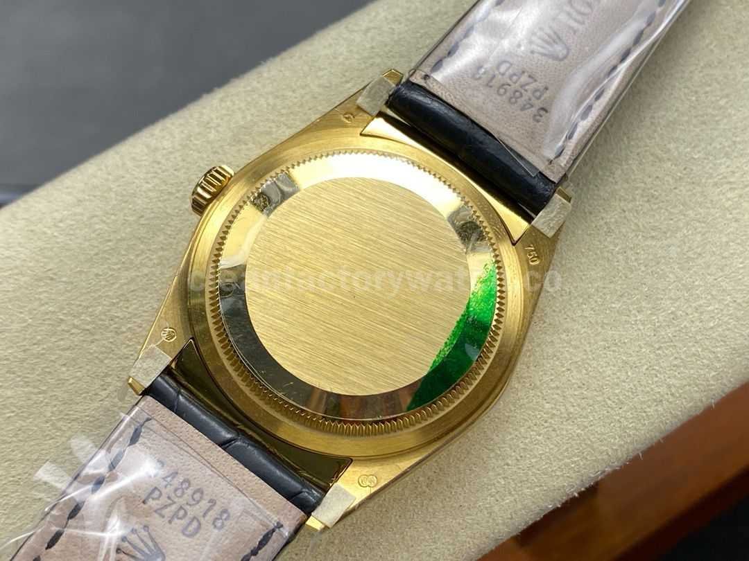 8+ Factory Counterweight Rolex Day Date 36mm 128238 Yellow Gold Crocodile (5)