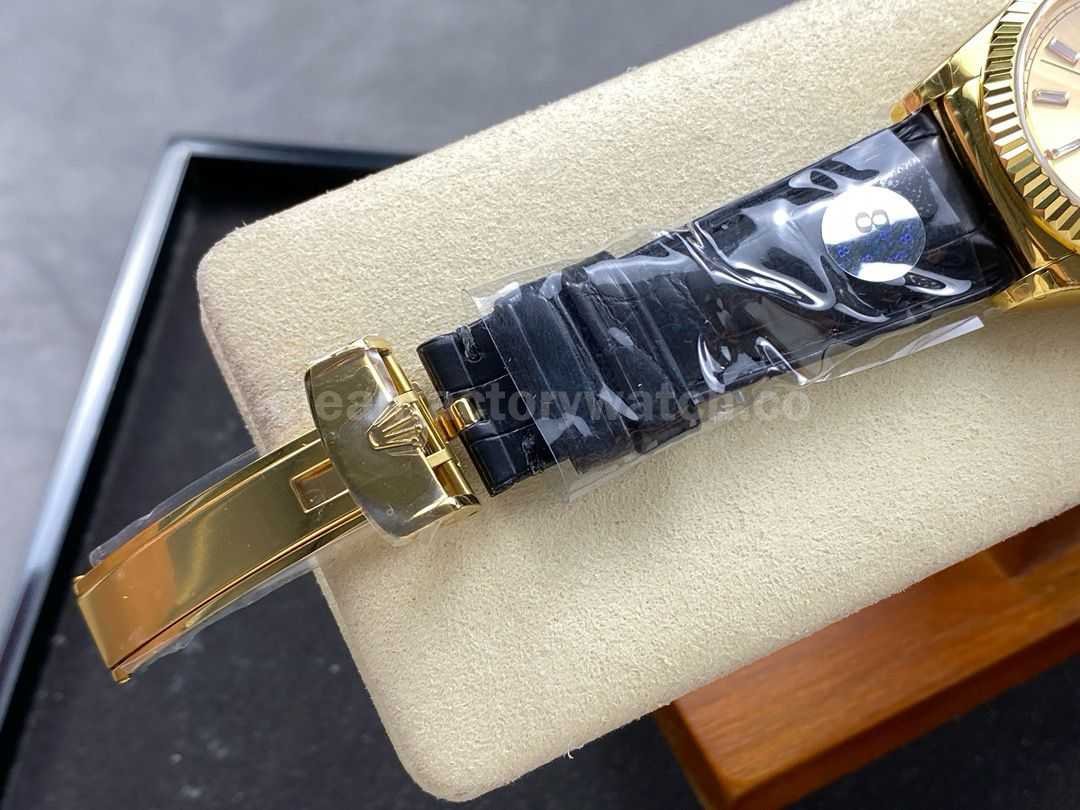 8+ Factory Counterweight Rolex Day Date 36mm 128238 Yellow Gold Crocodile (9)