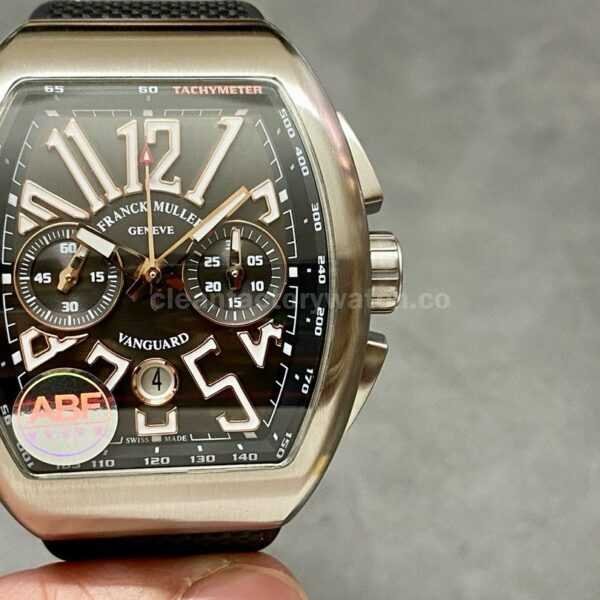ABF Factory Franck Muller Vanguard Chronograph 44mm Steel Rubber Strap Black Dial