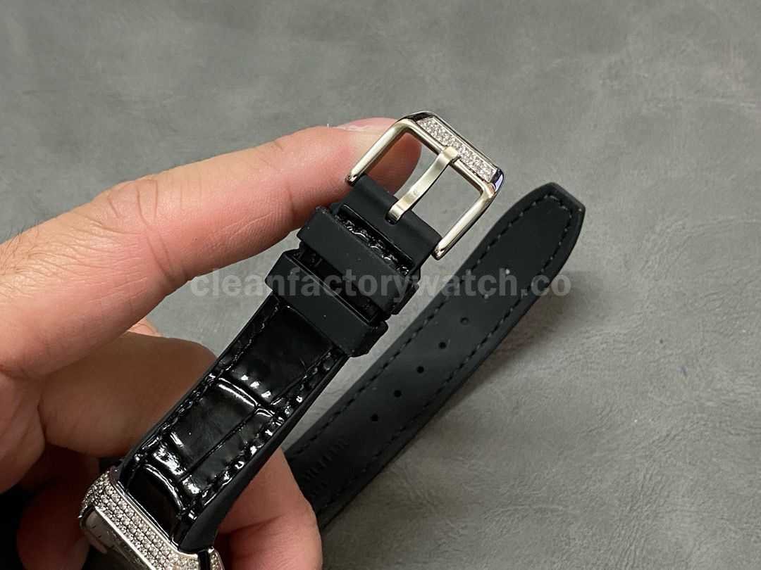 ABF Factory Franck Muller Vanguard V45 44mm Diamond Titanium Leather Strap Black Dial (1)