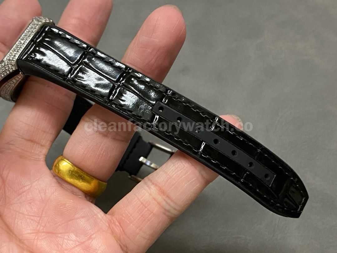 ABF Factory Franck Muller Vanguard V45 44mm Diamond Titanium Leather Strap Black Dial (5)