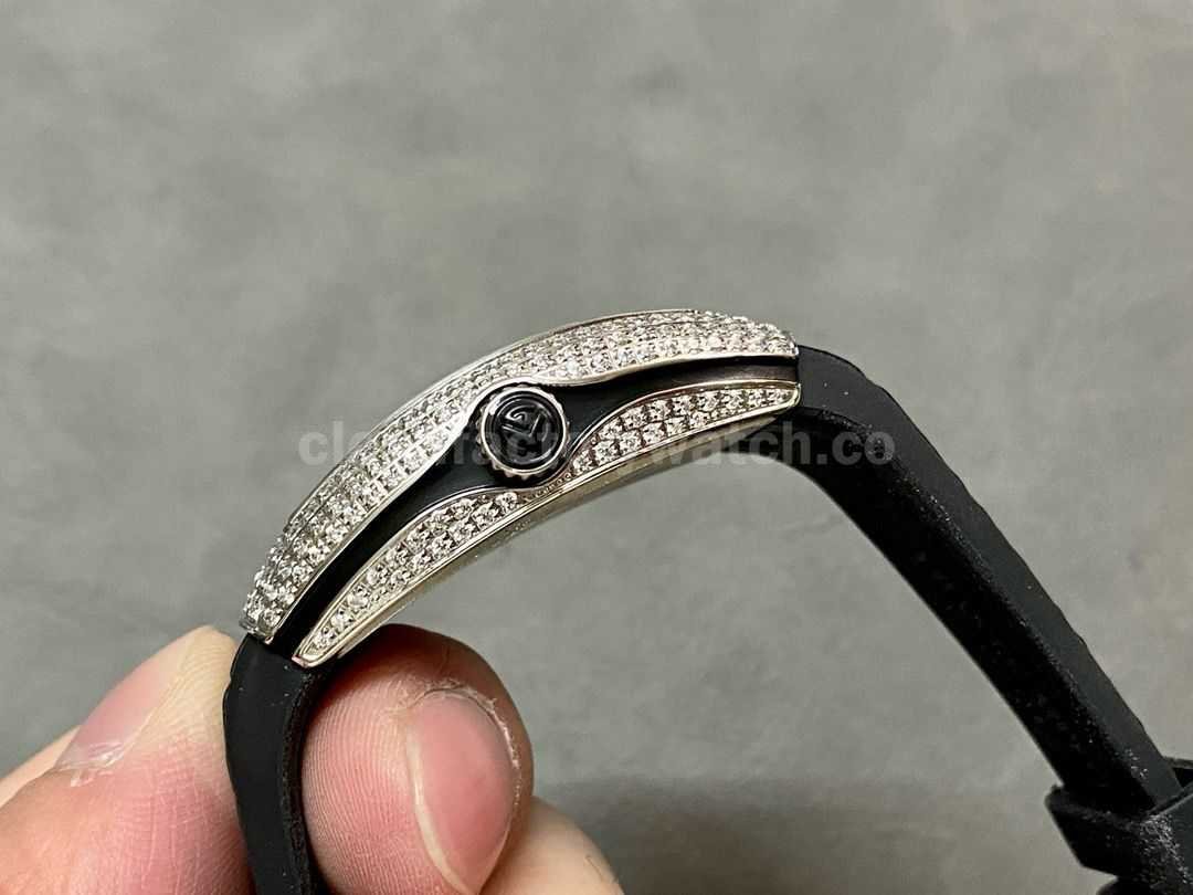 ABF Factory Franck Muller Vanguard V45 44mm Diamond Titanium Leather Strap Black Dial (7)