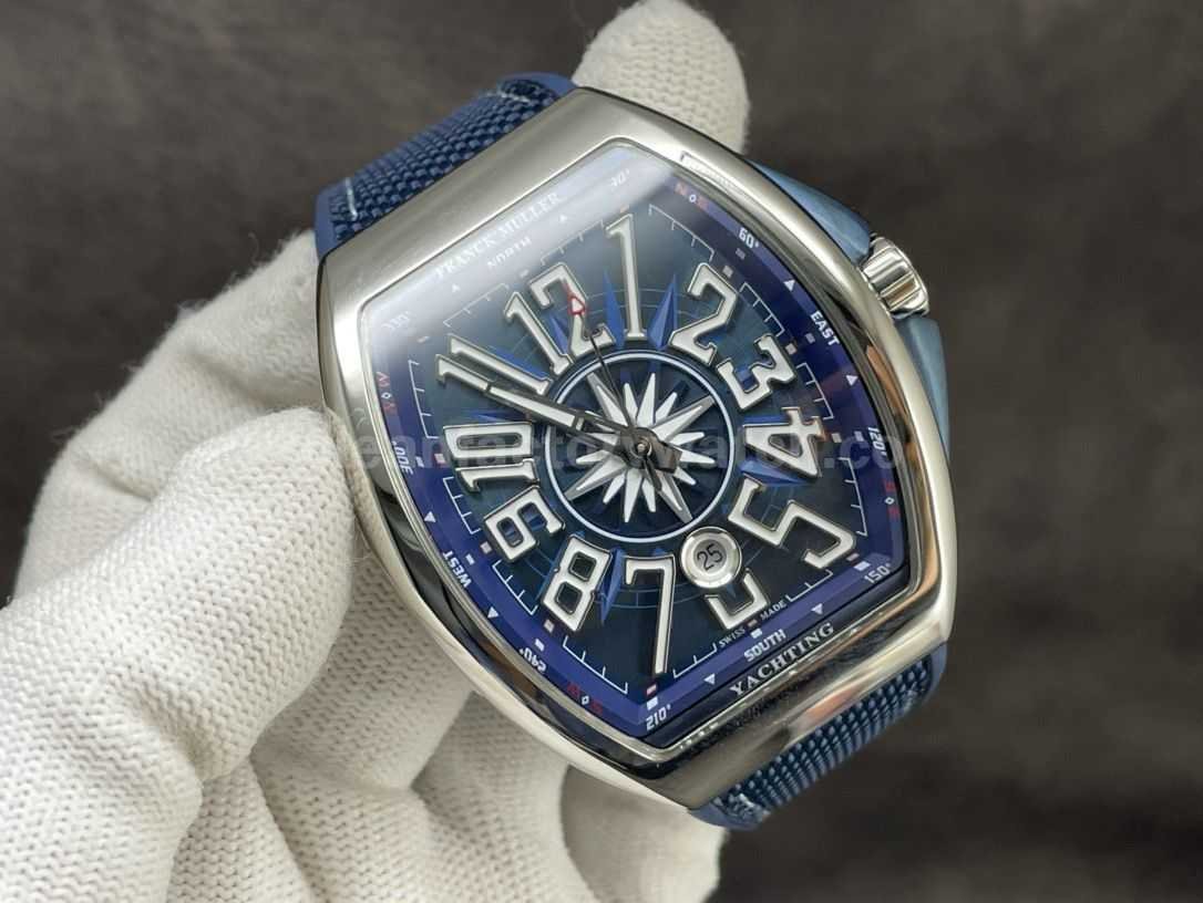 ABF Factory Franck Muller Vanguard V45 44mm Steel Rubber Strap Blue Dial (4)