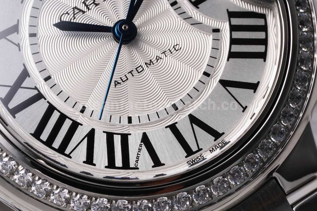 AF Factory Cartier Ballon Bleu W4BB0023 33mm Diamond Bezel Full Steel Roman Numerals Silver D (4)