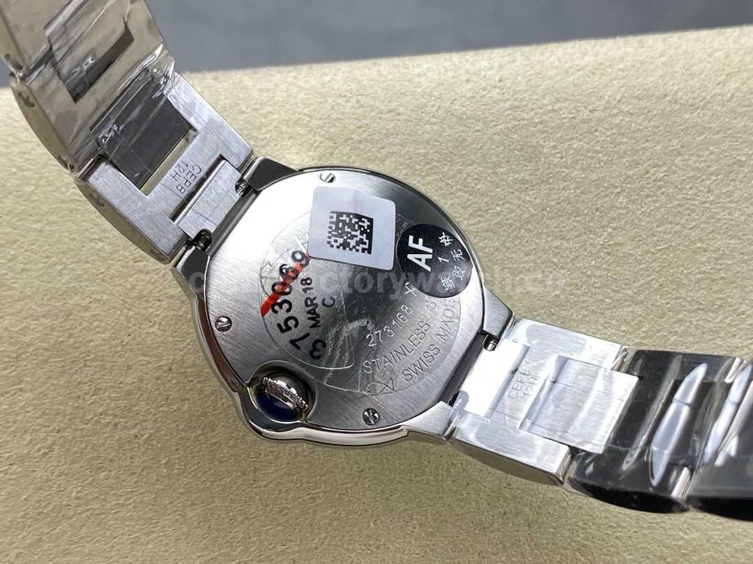 AF Factory Cartier Ballon Bleu WE902073 28mm Full Steel Roman Numerals&Diamond Silver Dial (5)