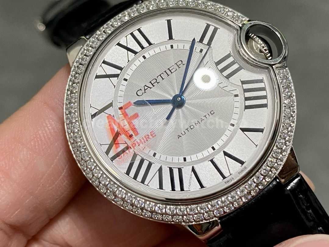 AF Factory Cartier Ballon Bleu WSBB0028 36mm Diamond&Steel Leather Strap White Dial (2)