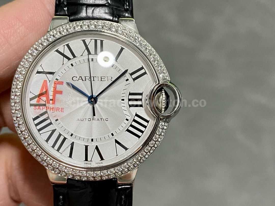 AF Factory Cartier Ballon Bleu WSBB0028 36mm Diamond&Steel Leather Strap White Dial (3)