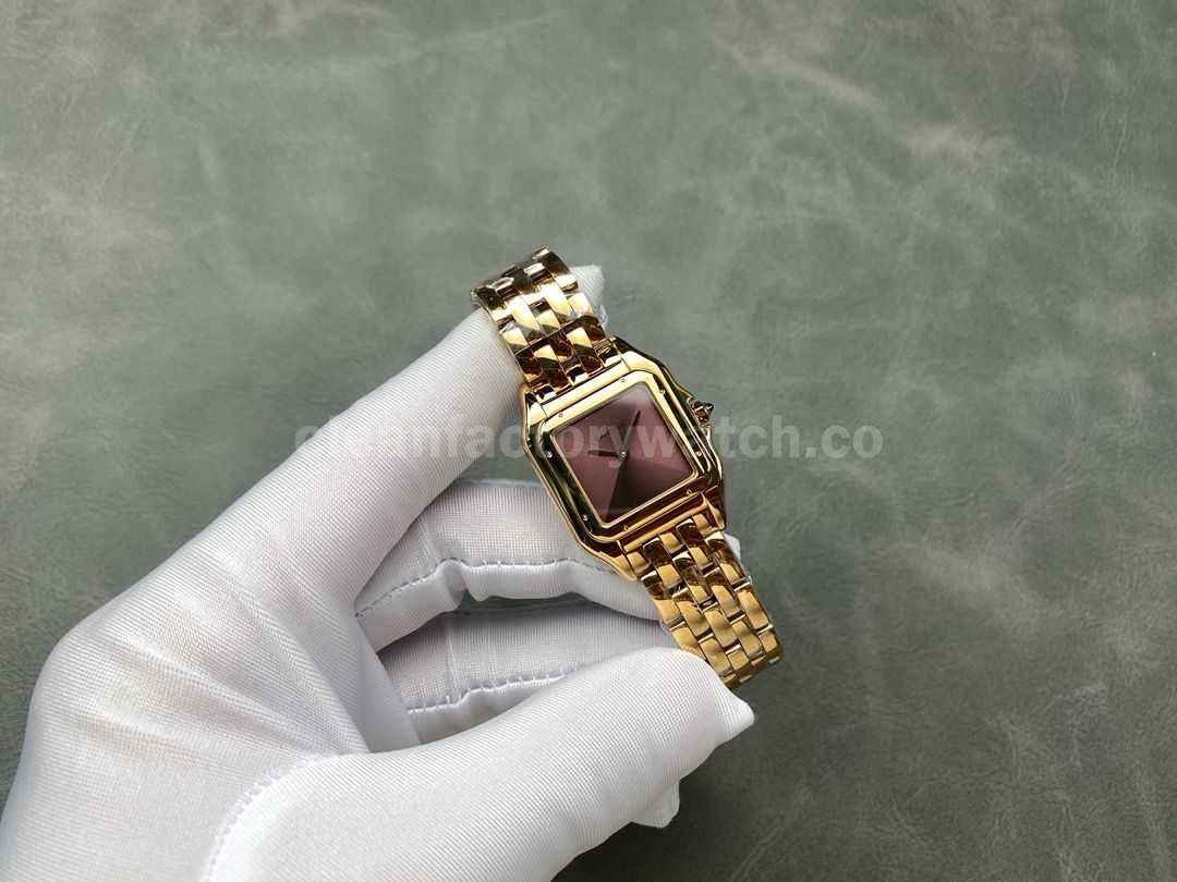 AF Factory Cartier Panthère 27mm Full Rose Gold Red Dial (2)