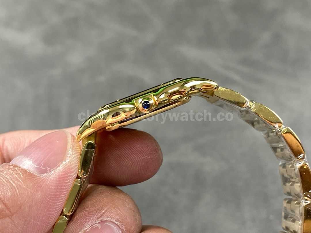 AF Factory Cartier Panthère W25014B9 27mm Full Yellow Gold Roman Numerals Silver Dial (9)