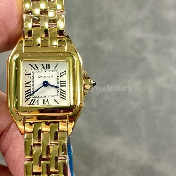 AF Factory Cartier Panthère WGPN0008 22mm Full Yellow Gold Roman Numerals Silver Dial