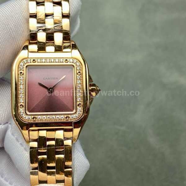 AF Factory Cartier Panthère WJPN0035 22mm Diamond Bezel Full Rose Gold Red Dial