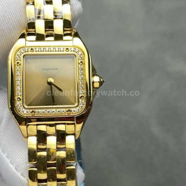 AF Factory Cartier Panthère WJPN0057 22mm Diamond Bezel Full Yellow Gold ,Gold Dial