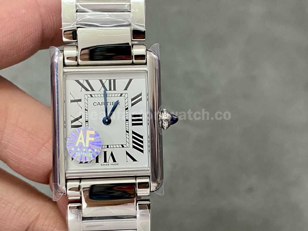 AF Factory Cartier Tank WSTA0052 25.5mm Full Steel Roman Numerals White Dial (1)
