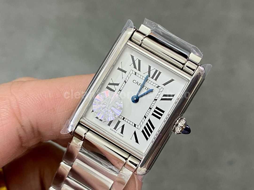 AF Factory Cartier Tank WSTA0052 25.5mm Full Steel Roman Numerals White Dial (2)