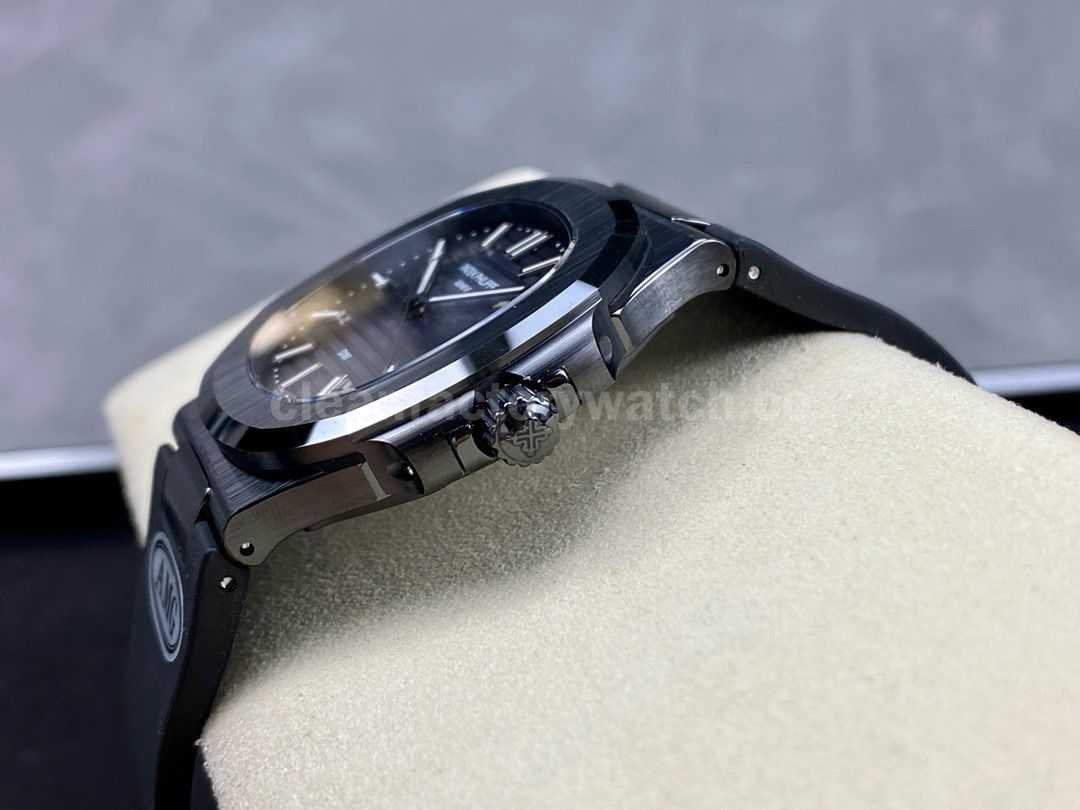 AMG Factory Customer Made Patek Philippe Nautilus PP5711 40mm Ceramics Black Rubber Strap Grey Dial (5)