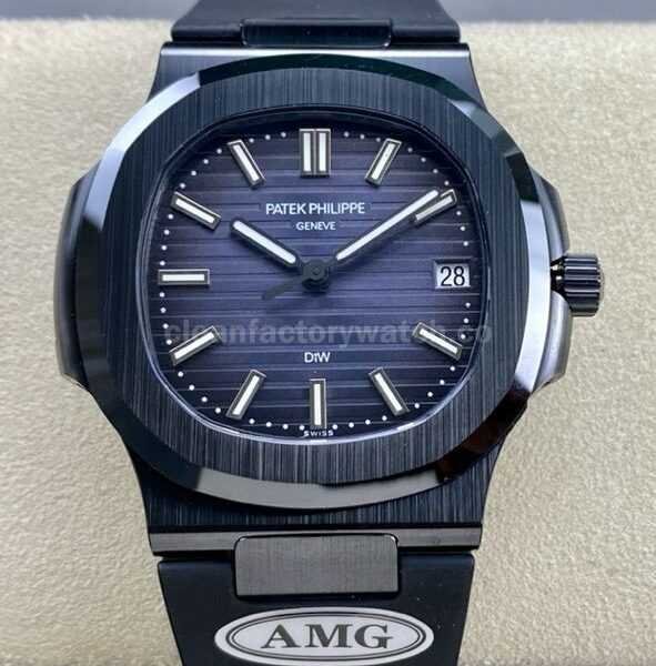 AMG Factory Customer Made Patek Philippe Nautilus PP5711 40mm Ceramics Black Rubber Strap Grey Dial