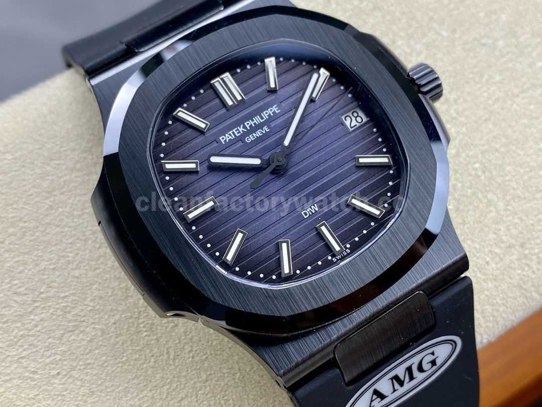 AMG Factory Customer Made Patek Philippe Nautilus PP5711 40mm Ceramics Black Rubber Strap Grey Dial (7)