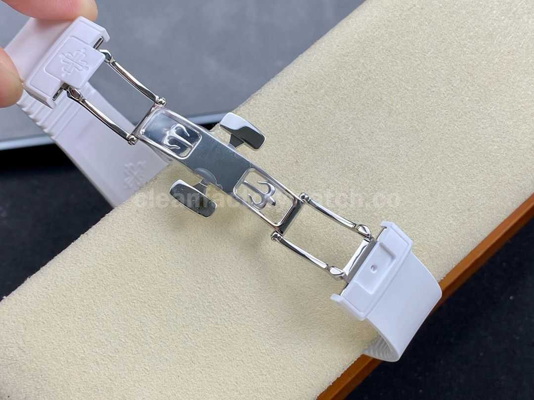 AMG Factory Customer Made Patek Philippe Nautilus PP5711 40mm Ceramics White Rubber Strap White Di (3)