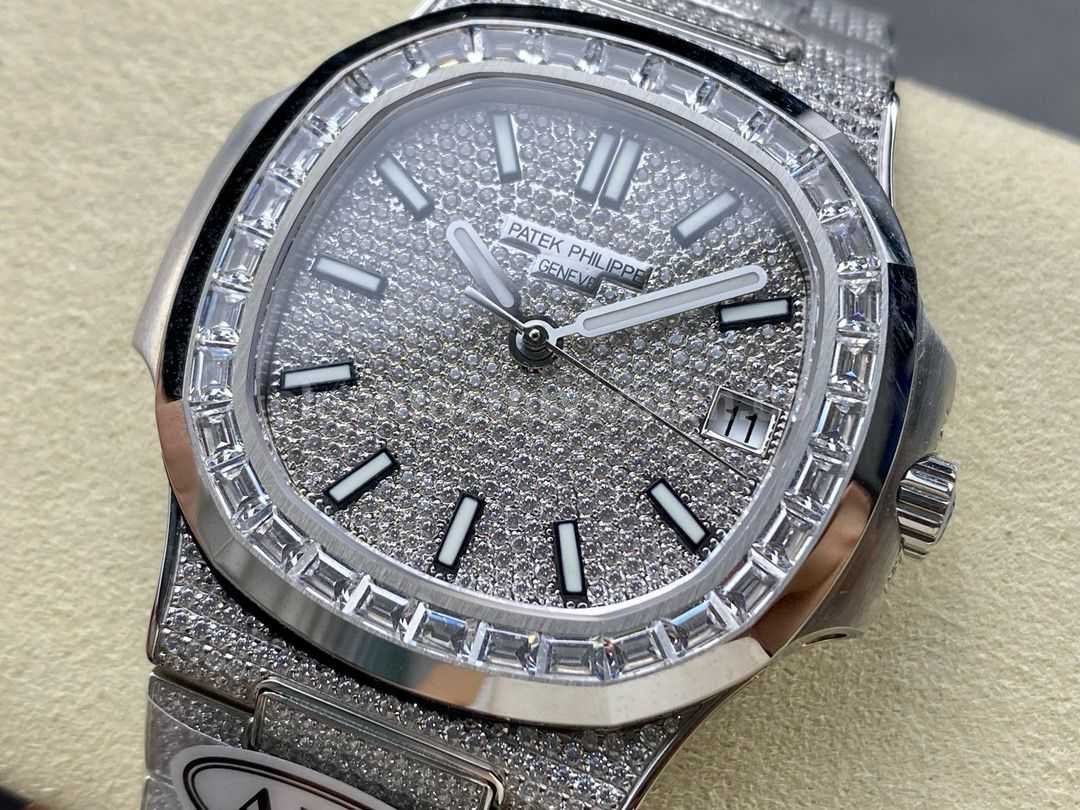 AMG Factory Patek Philippe Nautilus PP5711 40mm Baguette Diamond Bezel White GoldDiamond (4)