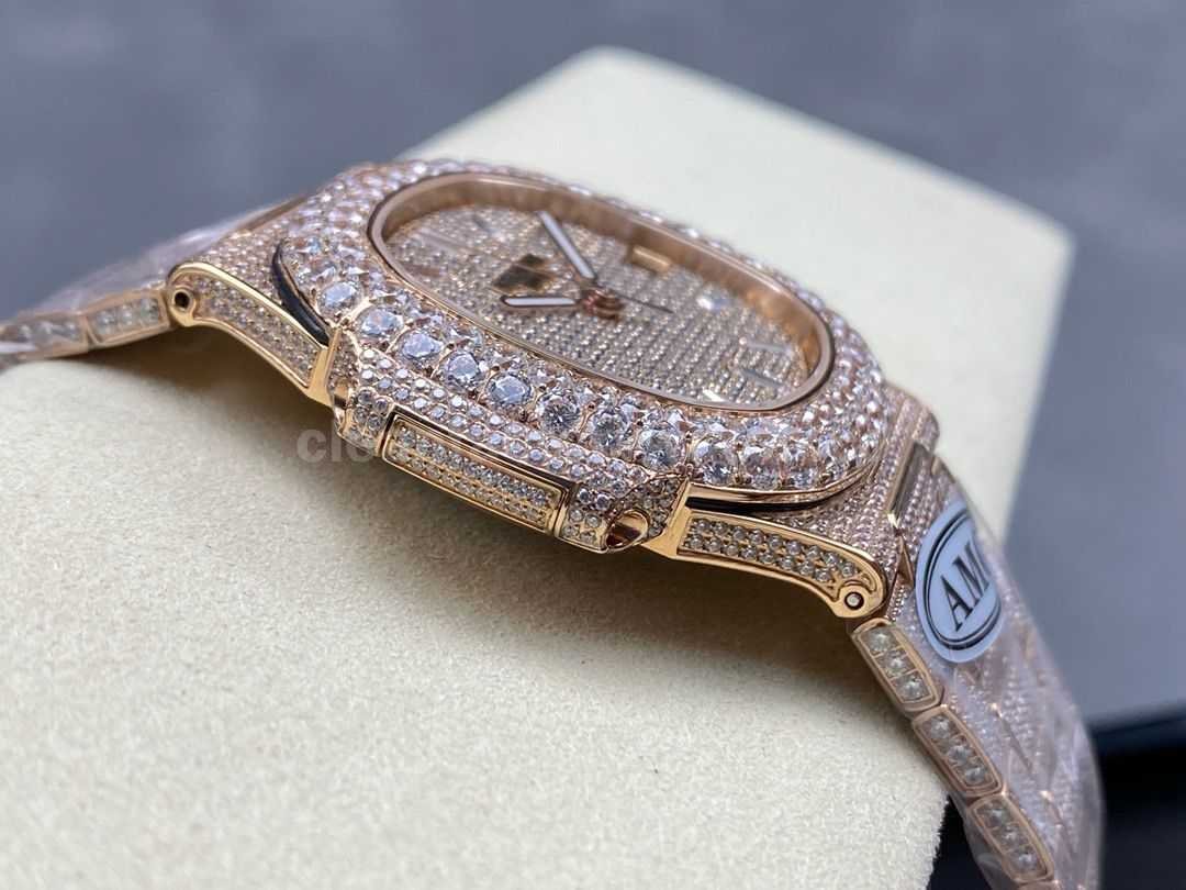 AMG Factory Patek Philippe Nautilus PP5711 40mm Diamond Bezel Rose GoldDiamond Baguette Di (3)
