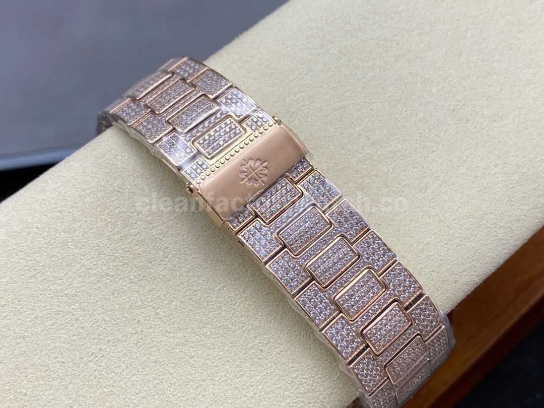 AMG Factory Patek Philippe Nautilus PP5711 40mm Diamond Bezel Rose GoldDiamond Baguette Di (5)