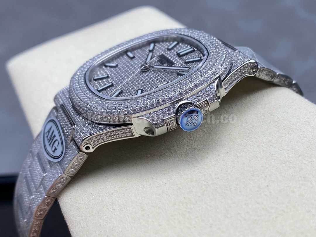 AMG Factory Patek Philippe Nautilus PP5711 40mm Small Diamond Bezel White GoldDiamond, Diam (3)