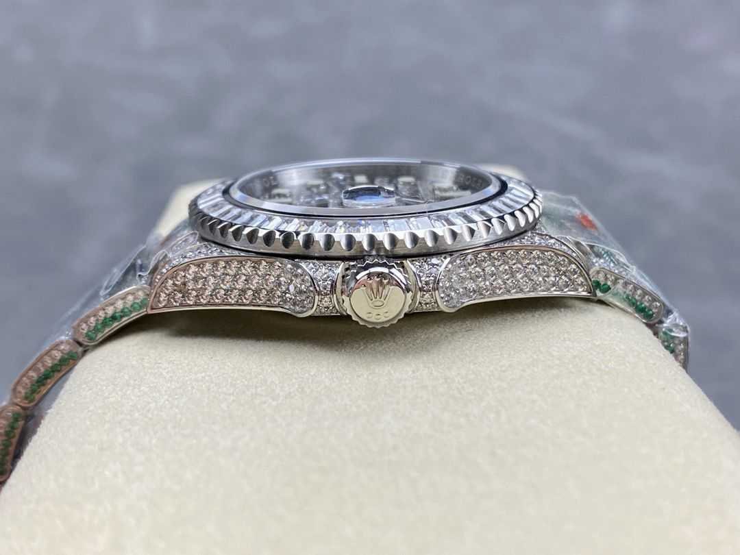 AMG Factory Rolex GMT Master II 116769TBR 74779BR 40mm Full 904L Half Green Bracelet Material Diamond (6)