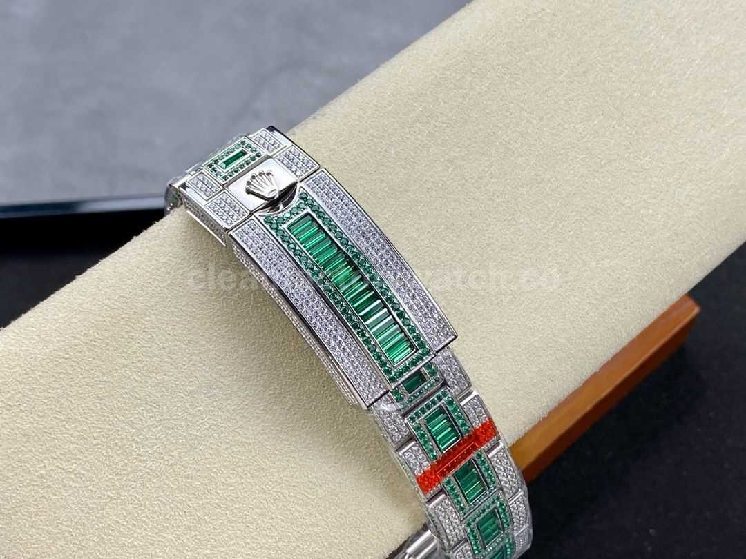 AMG Factory Rolex GMT Master II 116769TBR 74779BR 40mm Full 904L Half Green Bracelet Material Diamond (8)