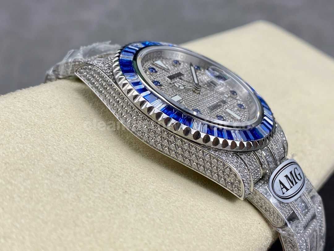 AMG Factory Rolex Submariner Date 116610 40mm Blue&White Diamond Bezel Full 904L&Diamond Blu (8)