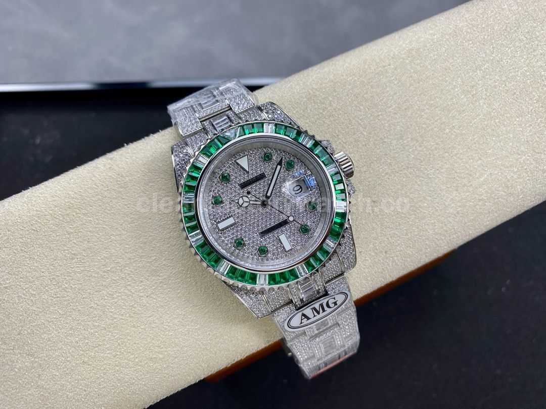 AMG Factory Rolex Submariner Date 116610 40mm Green&White Diamond Bezel Full 904L&Diamond Gr (1)