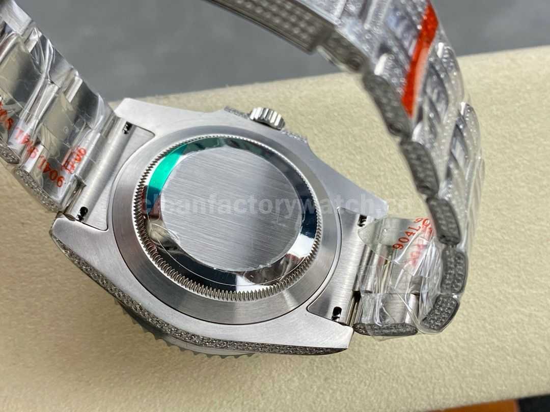 AMG Factory Rolex Submariner Date 116610 40mm Rainbow Diamond Bezel Full 904L&Diamond,Blue Word (9)