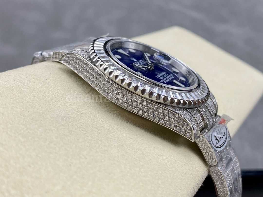 AMG Factory Rolex Submariner Date 116619LB 40mm White Diamond Bezel Full 904L&Diamond Blue Dial (8)