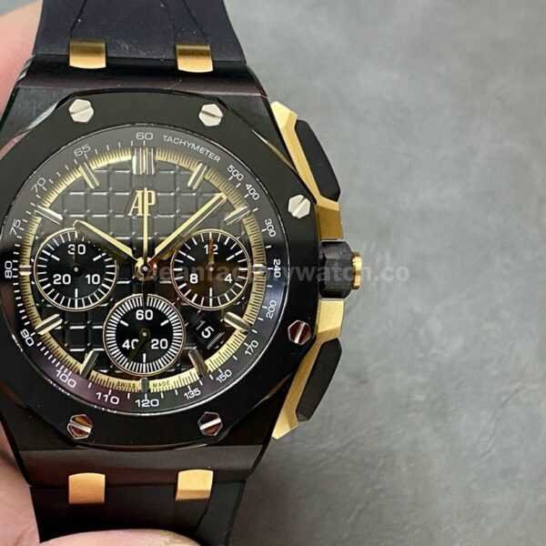 APF Factory Audemars Piguet Royal Oak Chronograph 26420CE.OO.A127CR.01 43mm Ceramic Rubber Strap Black Dial