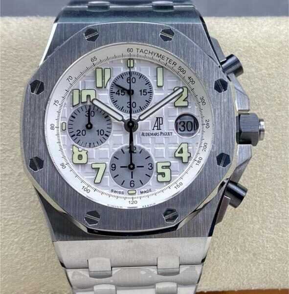 APF Factory Audemars Piguet Royal Oak Offshore Chronograph 25721ST.OO.1000ST.07.A 42mm Full Steel Arabic Numerals Silver Dial