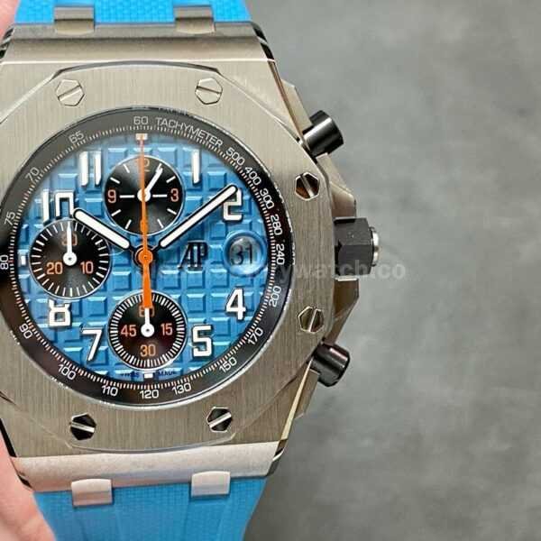 APF Factory Audemars Piguet Royal Oak Offshore Chronograph 26238ST.OO.A340CA.01 42mm Steel Blue Rubber Strap Arabic Numerals Blue Dial