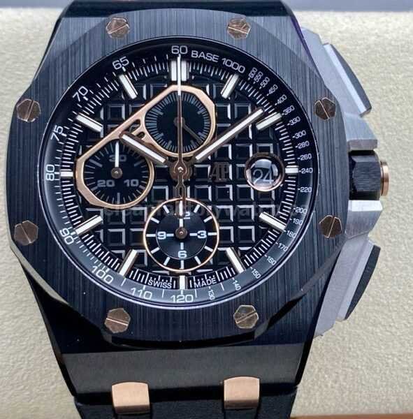 APF Factory Audemars Piguet Royal Oak Offshore Chronograph 26405CE.OO.A002CA.99.99 44mm Carbon Fiber Rubber Strap Black Dial
