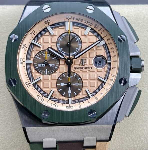 APF Factory Audemars Piguet Royal Oak Offshore Chronograph 26400SO.OO.A054CA.01 44mm Steel Rubber Strap Champagne Dial