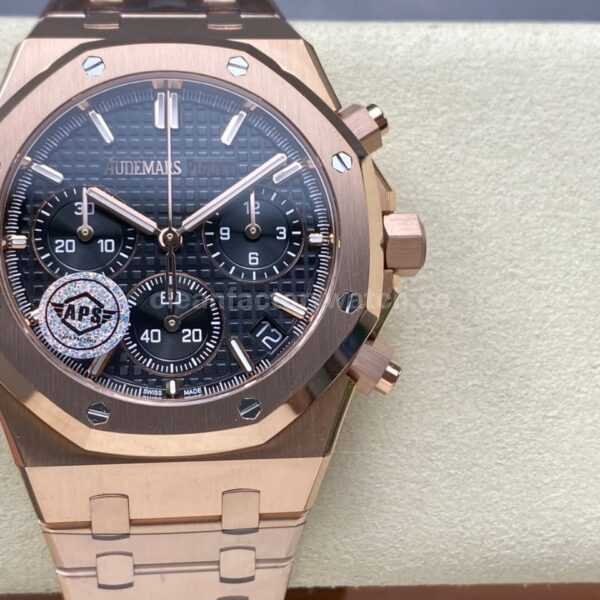 APS Factory Audemars Piguet Royal Oak Chronograph 26240OR.OO.1320OR.02 41mm Full Rose Gold Black Dial